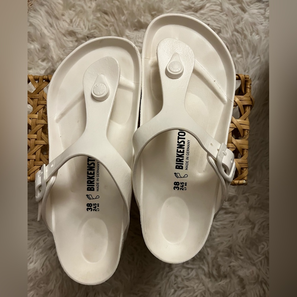Birkenstock Made in Germany size 38 white foam flip flops